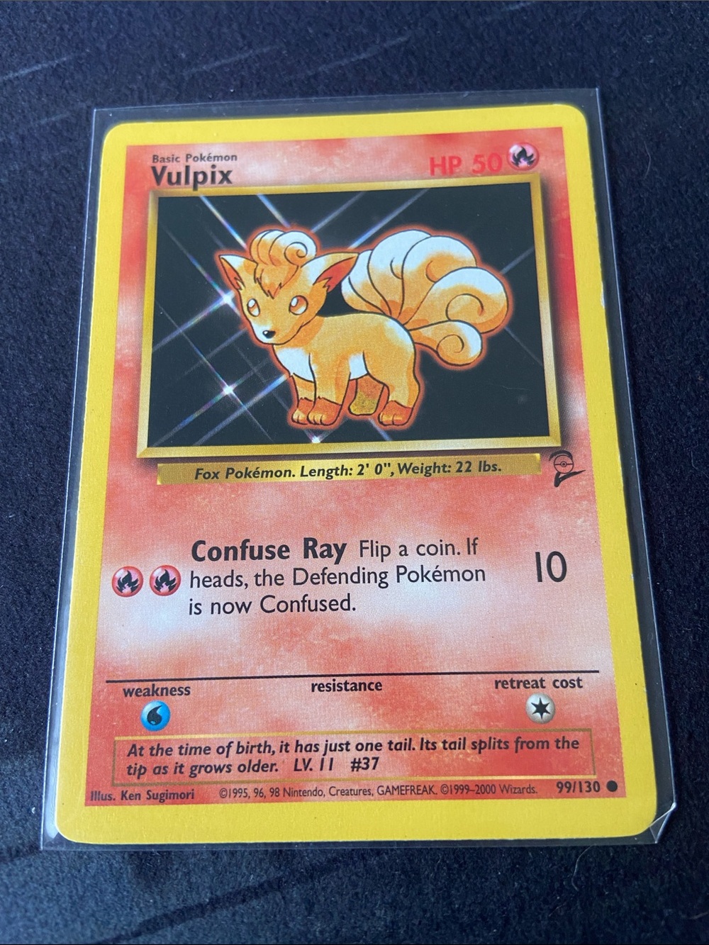 Vulpix Pokémon card (99/130) Base set 2